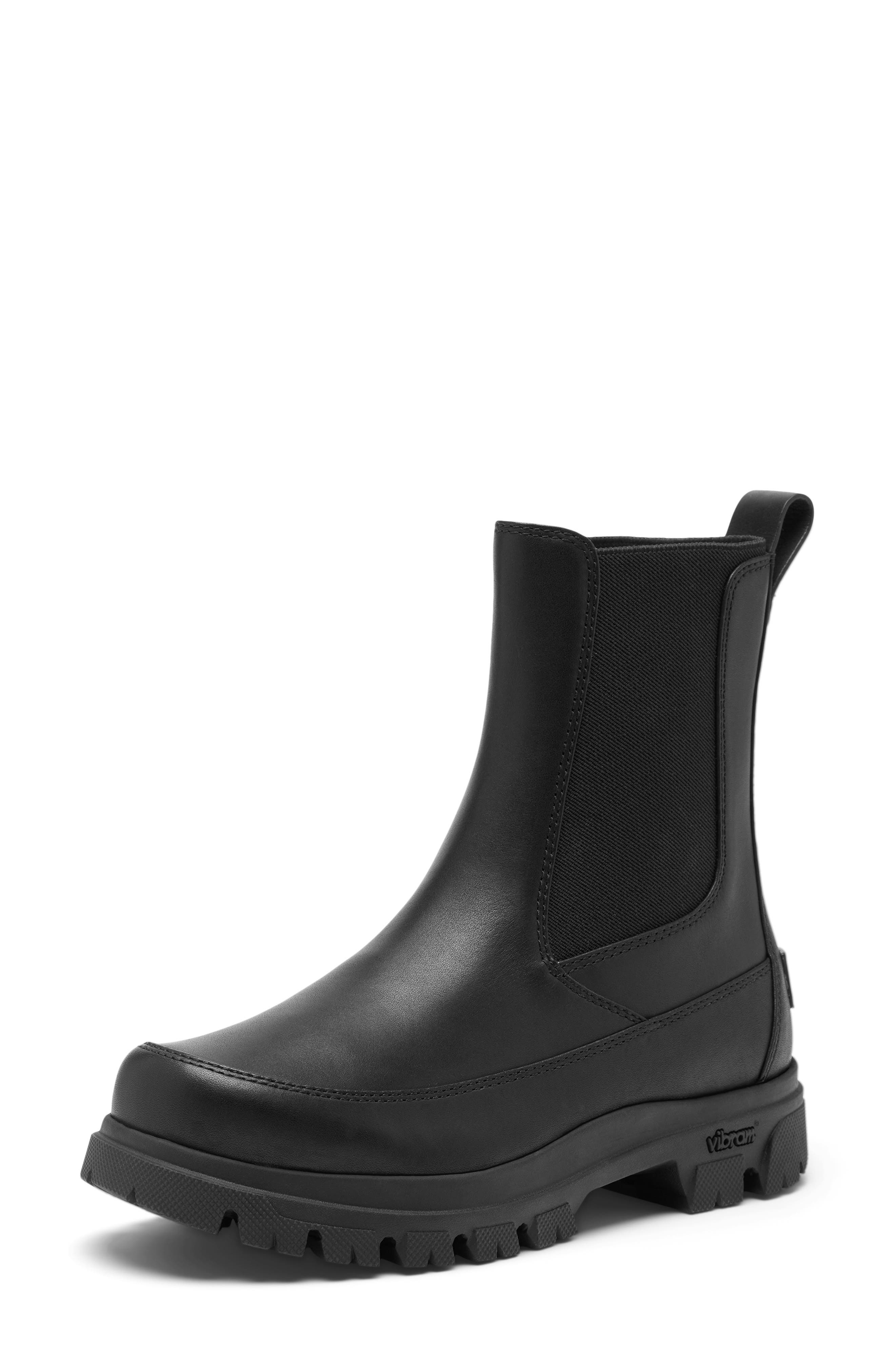 Daystorm Waterproof Leather Chelsea Boot, Alternate, color, BLACK/ SEA SALT