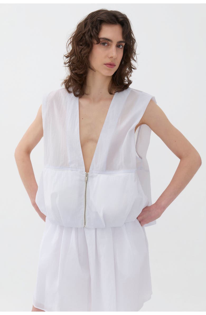 Nocturne Zippered Vest, Main, color, White