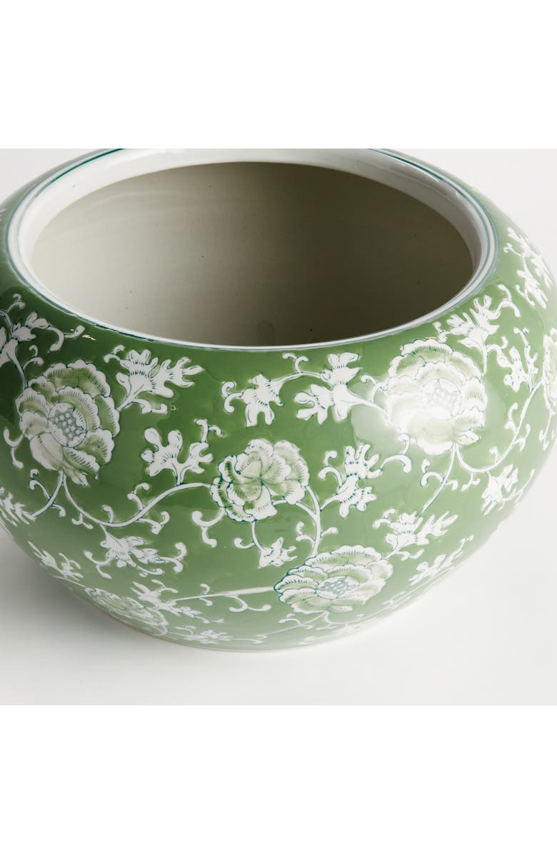 Napa Home & Garden Green & White Chinoiserie Large Imperial Lotus Planter, Alternate, color, Green