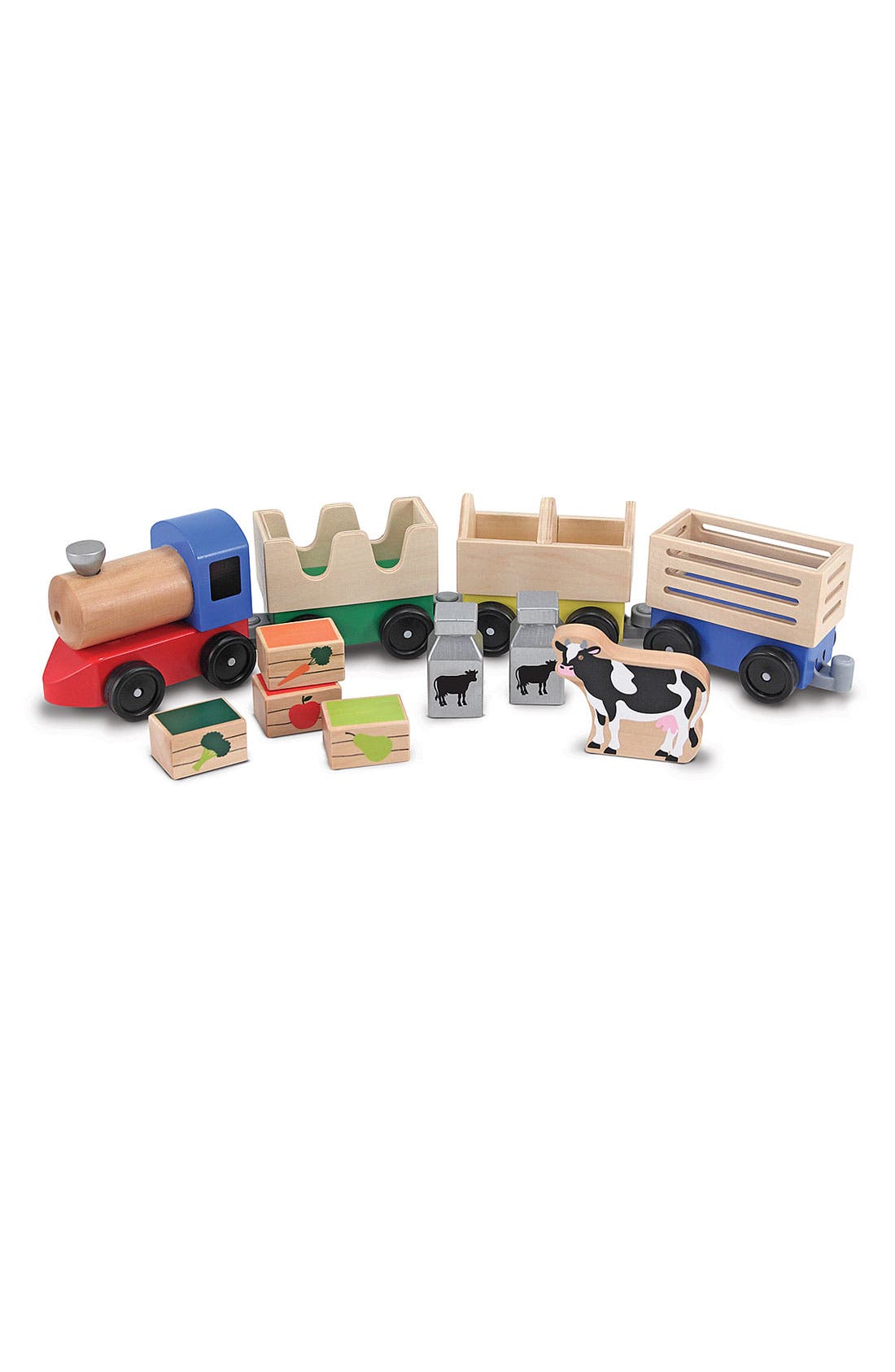 Melissa & Doug Wooden Farm Train in Blue 