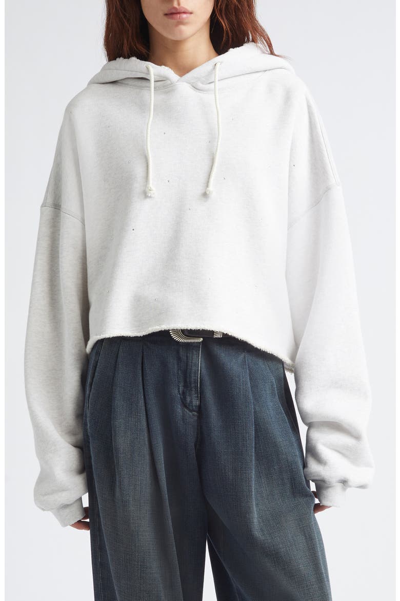 Star Oversize Crop Hoodie, Main, color, VINTAGE GRAY MELANGE
