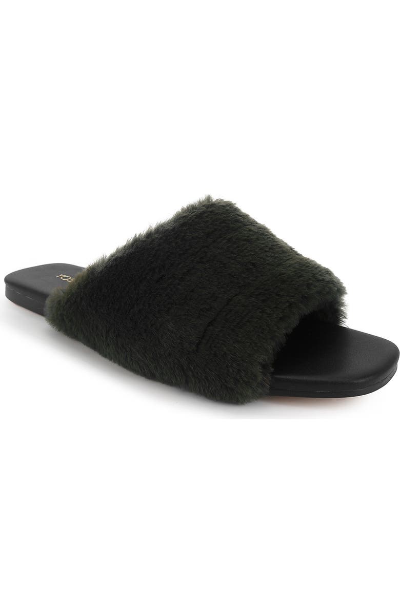 Yosi Samra Nora Faux Fur Slide Sandal, Main, color,