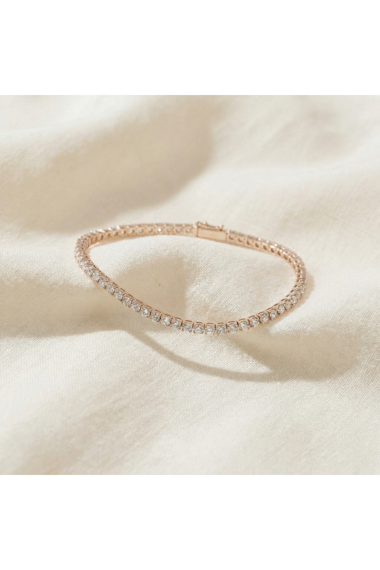2 Ct Lab Grown Diamond Tennis Bracelet 7" 14k Gold, Alternate, color, 14k Rose Gold