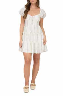 Floral Print Puff Sleeve Minidress