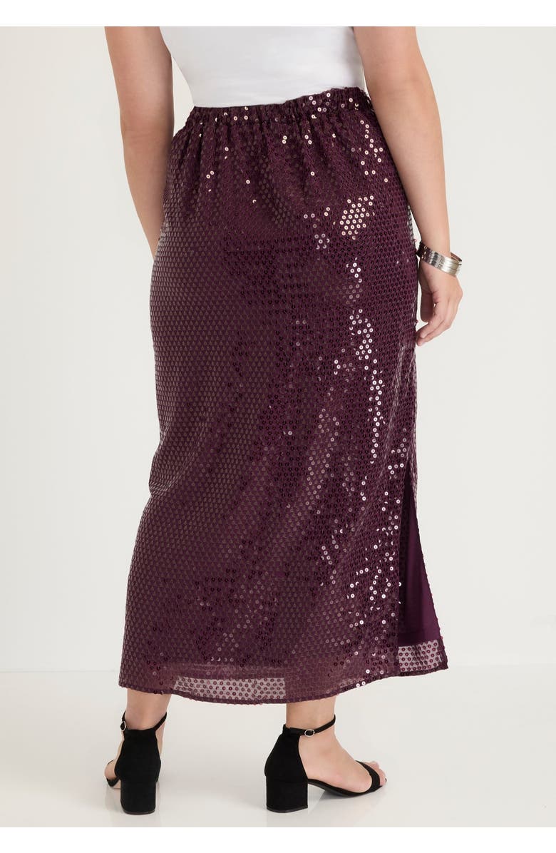 June + Vie Sequined Midi Skirt, Alternate, color, Dark Purple