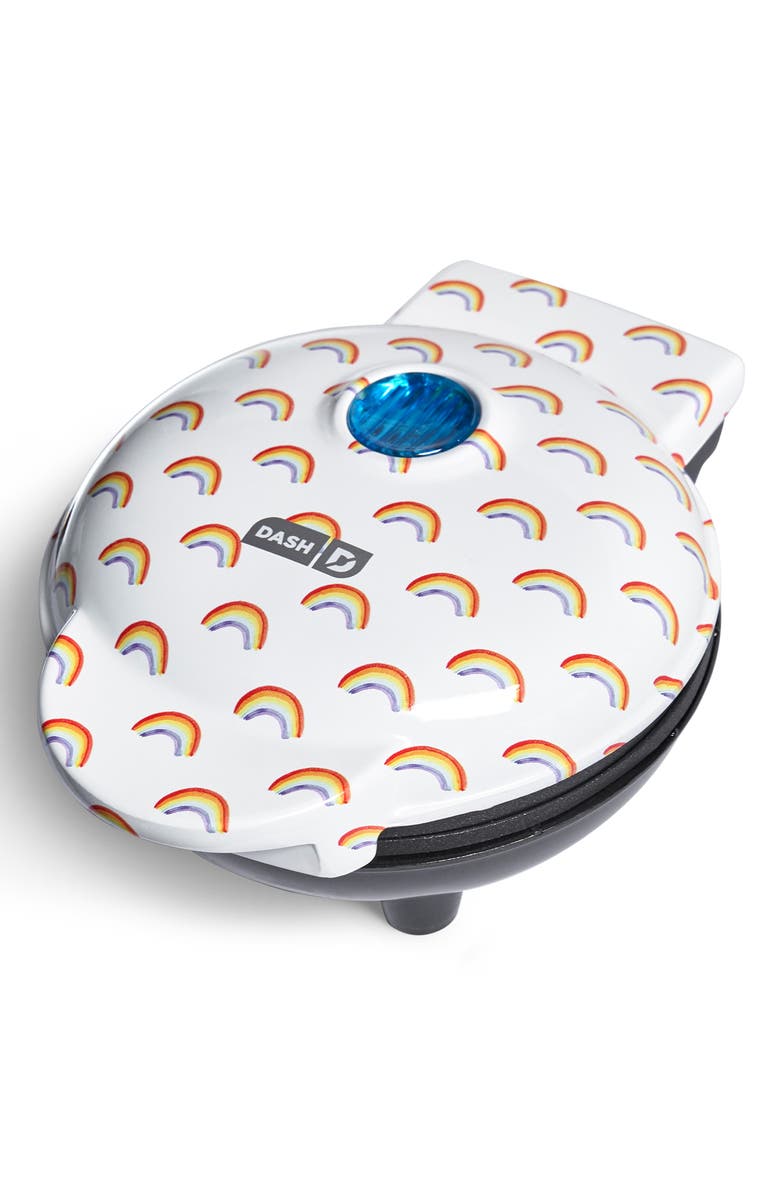 Dash Rainbow Print Mini Waffle Maker, Alternate, color, 