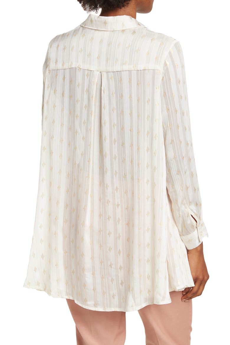 Eve Chiffon Collared Button Front Blouse, Alternate, color, GARDENIA