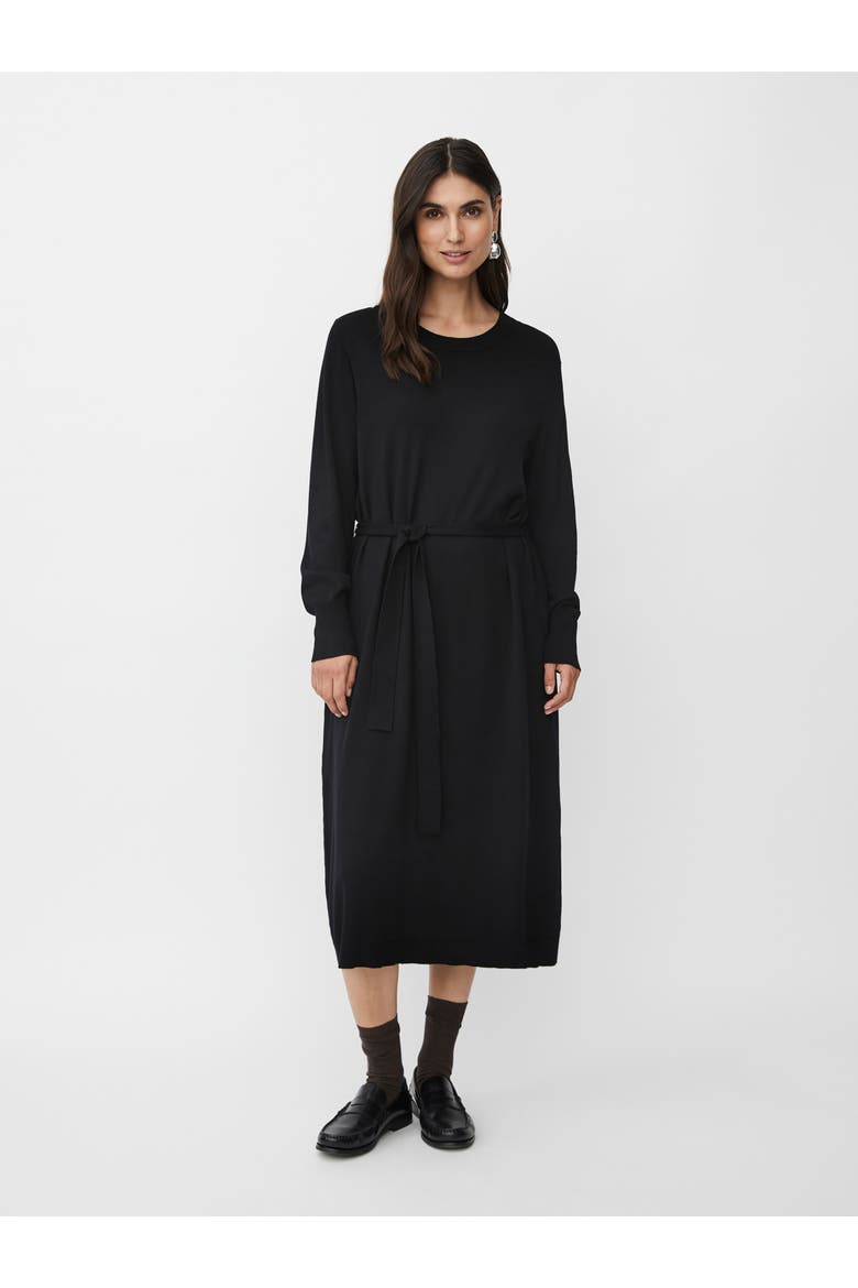 MaNisuta Long Sleeve Belted Waist Dress, Main, color, Black