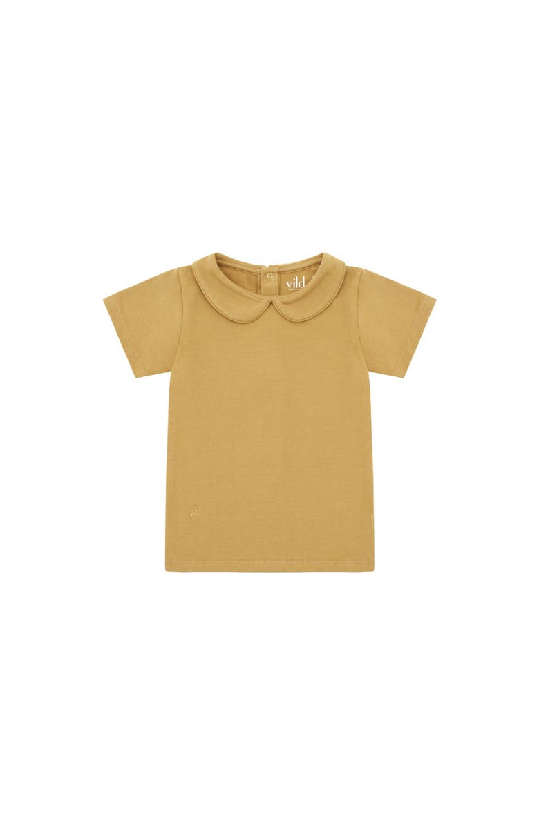 Vild House of Little SS Organic Cotton Collared Shirt, Alternate, color, Clever Camel