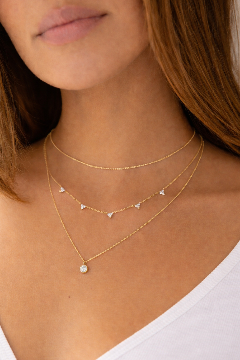 Three Wishes Necklace, Alternate, color, GOLD