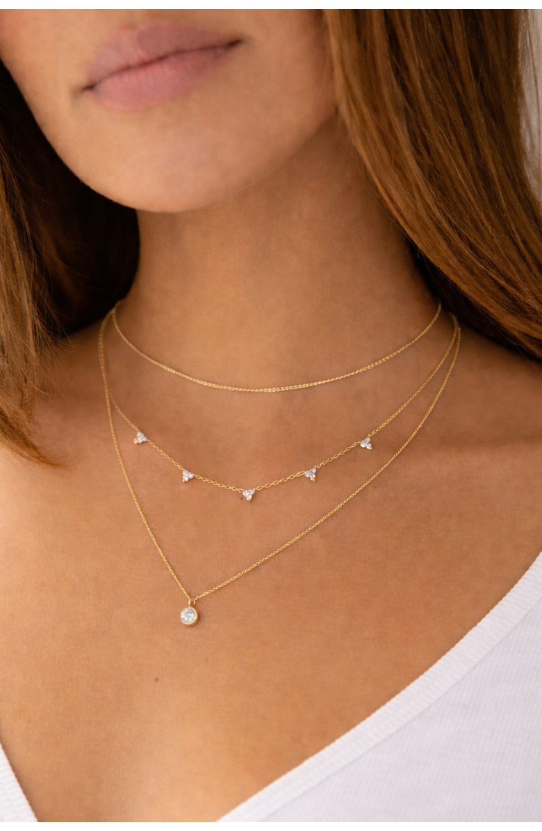 Electric Picks Three Wishes Necklace, Alternate, color, Gold