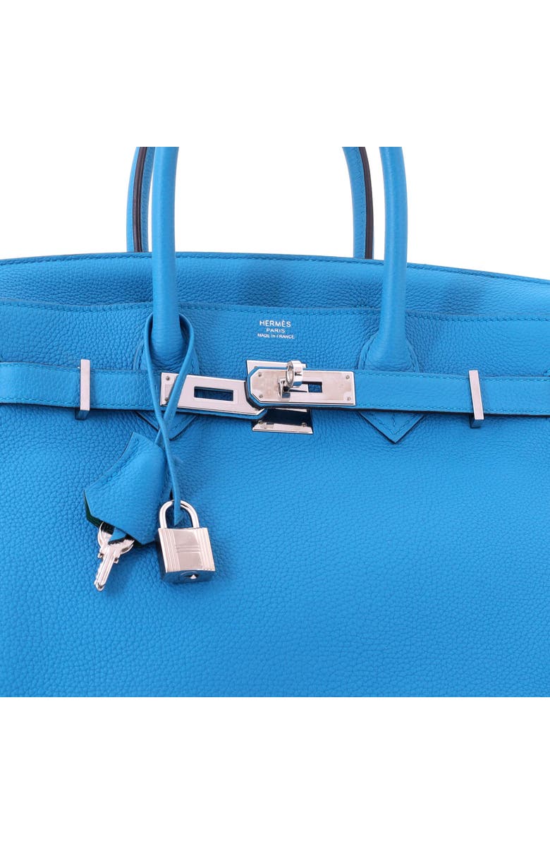 Pre-Owned Hermes Birkin Handbag Verso Togo with Palladium Hardware 30, Alternate, color, Verso-Bleu Zanzibar/Malachite