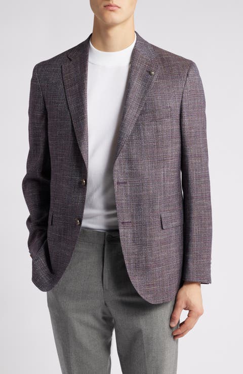 Midland Plaid Wool Blend Sport Coat (Short, Regular & Long)