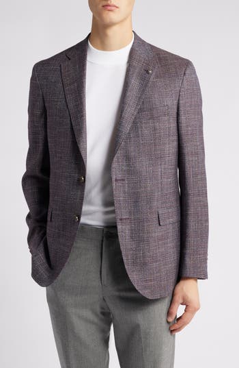 Jack Victor Midland Plaid Wool Blend Sport Coat In Purple