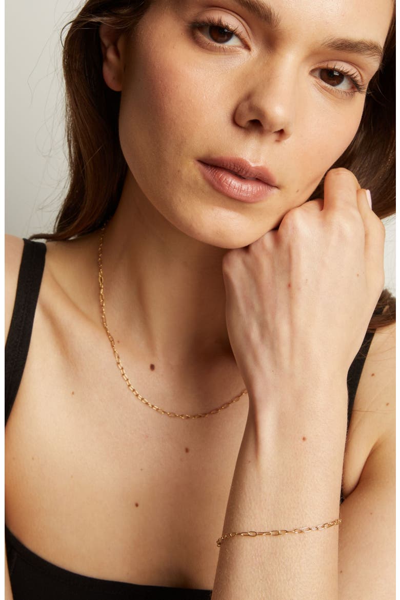 Unbreakable Mini Paperclip Chain Necklace, Alternate, color, White