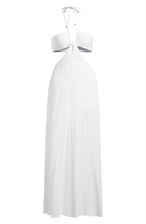 Boamar Lazuli Halter Neck Maxi Dress In Optic White