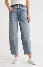 AllSaints Hailey Fray Hem Barrel Leg Jeans