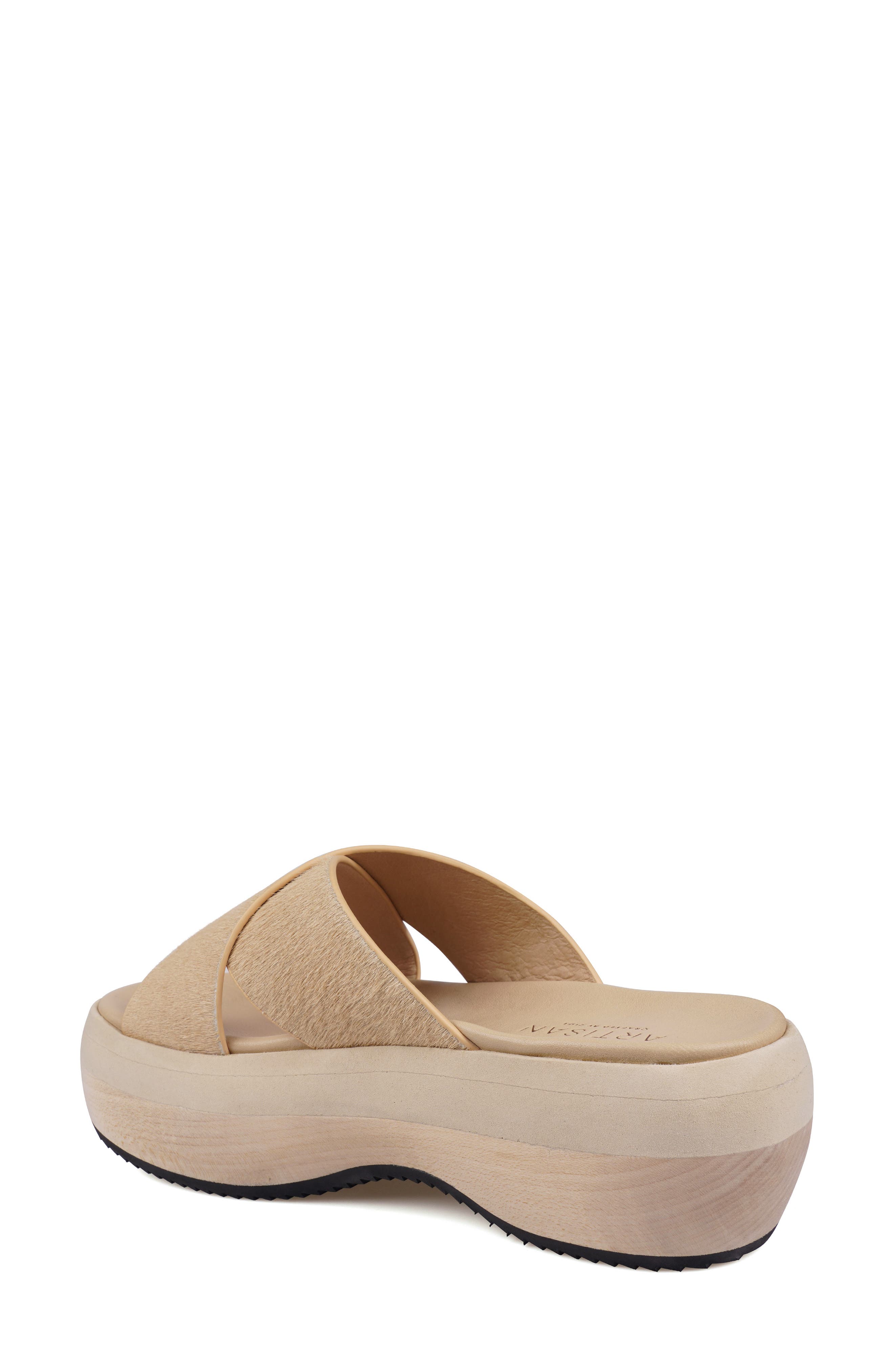 Maia Genuine Calf Hair Platform Sandal, Alternate, color, NATURAL TAN