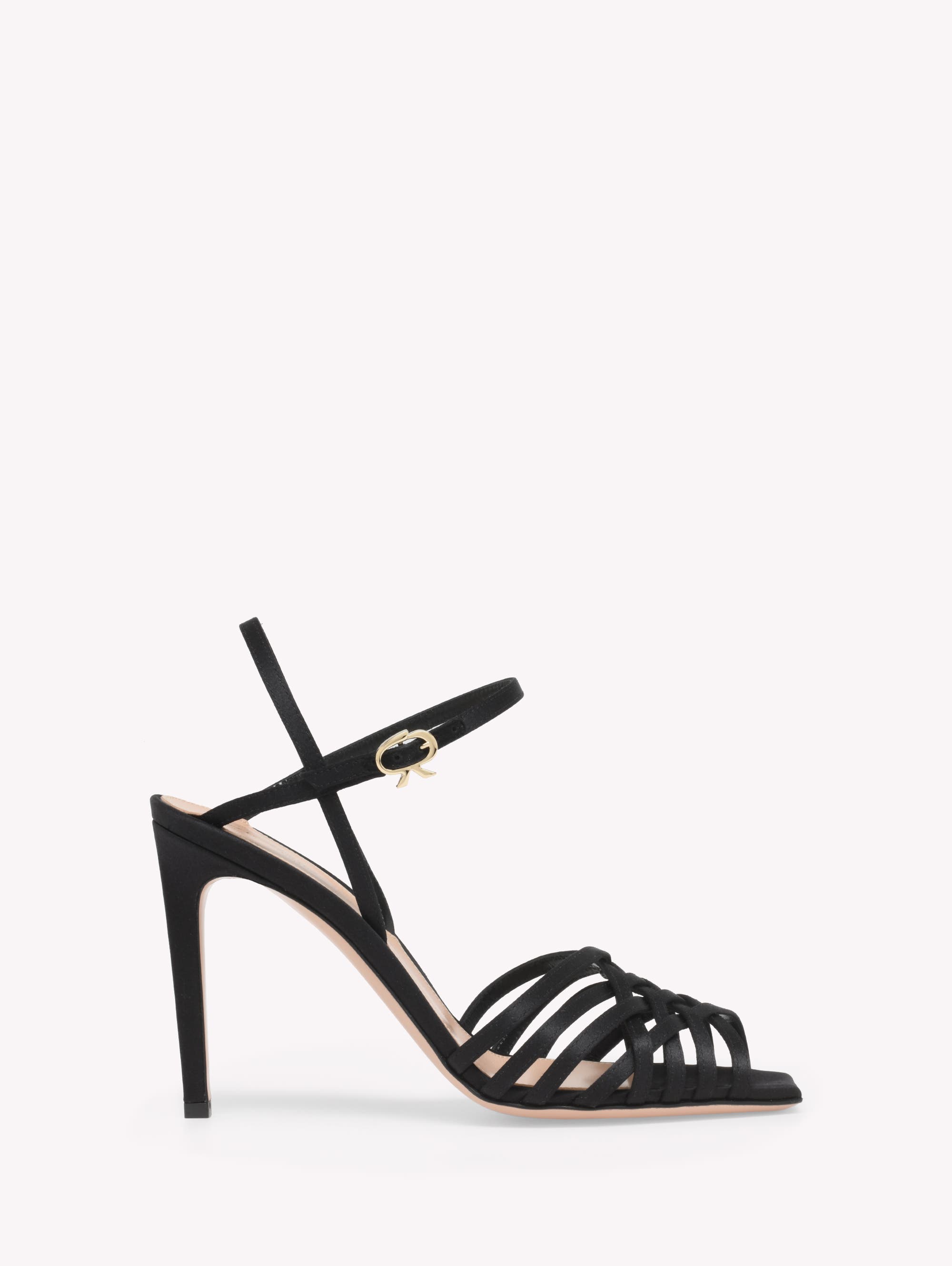 Gianvito Rossi Kerry Sandal, Main, color, Black Fabric
