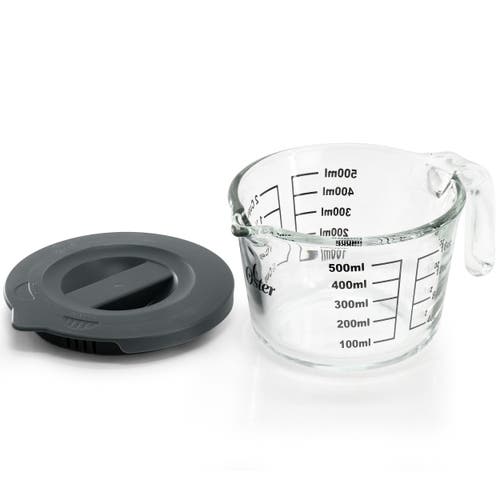 Oster Coolidge 16 Ounce Glass Measuring Cup With Lid In Gray