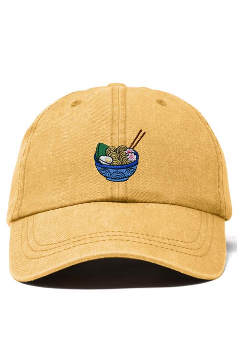 Noodles Embroidered Casual Cap