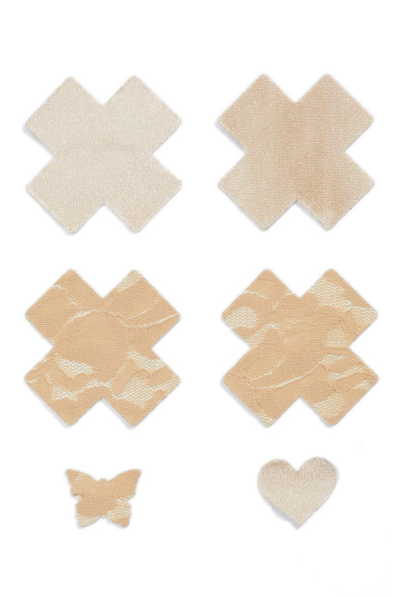 by Bristols Six Cross Nipple Covers, Main, color, CREAM