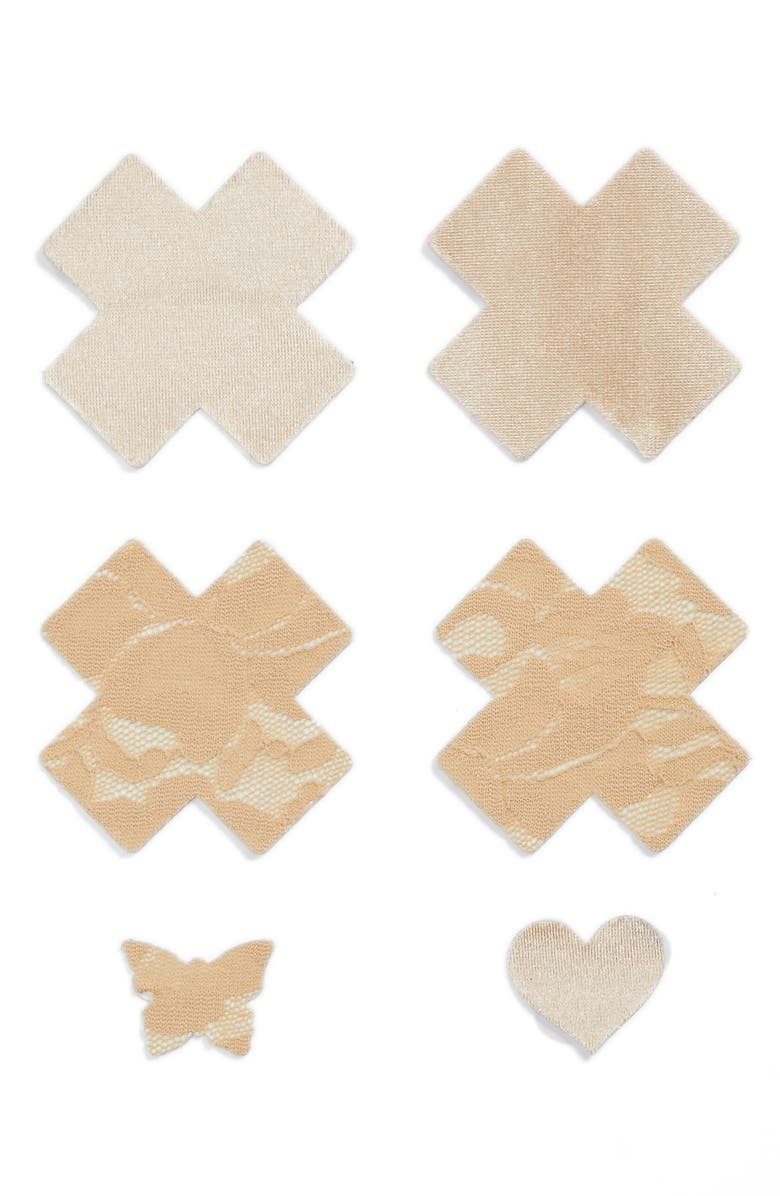 Nippies by Bristols Six Cross Nipple Covers, Main, color, Cream