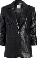 Cinq à Sept Khloe Quilted Faux Leather Blazer