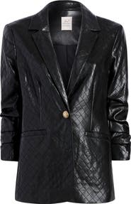 Cinq à Sept Khloe Quilted Faux Leather Blazer