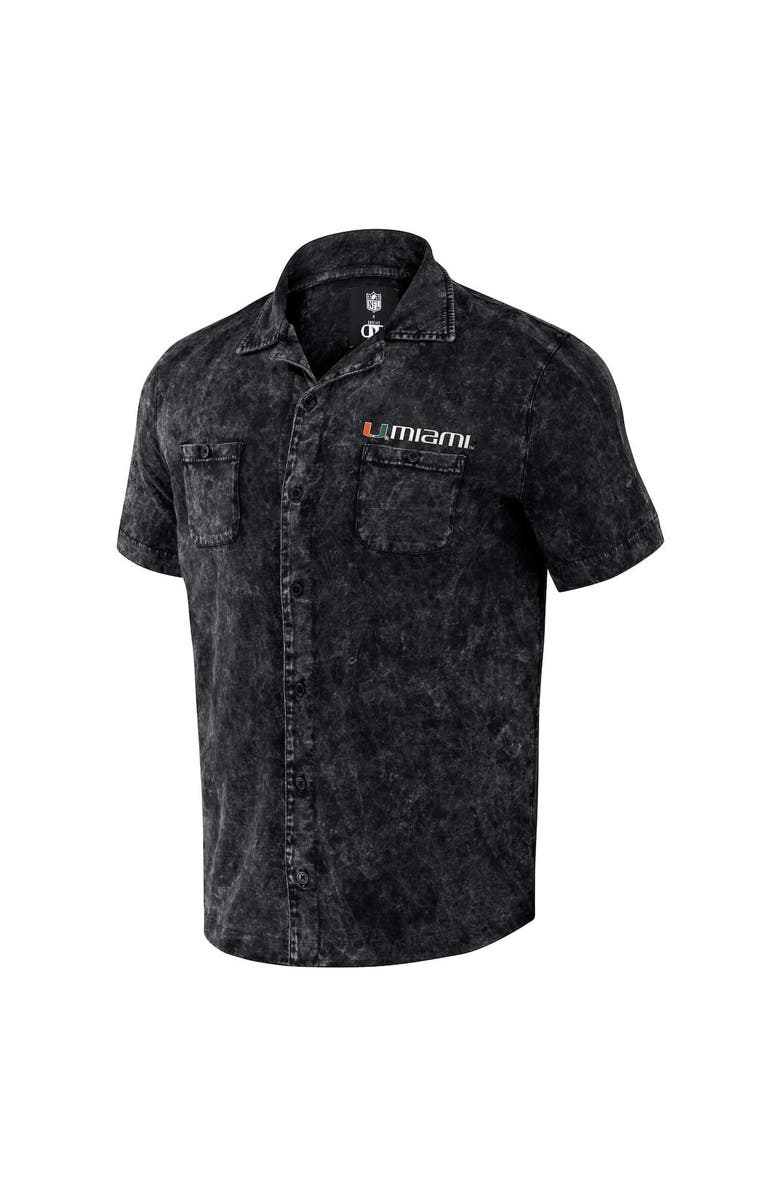 Darius Rucker Collection by Fanatics Men's Darius Rucker Collection by Fanatics Black Miami Hurricanes Team Color Button-Up Shirt, Alternate, color, Black