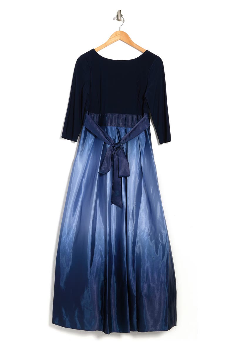3/4 Length Sleeve Ombre Dress, Alternate, color, NAV/WED
