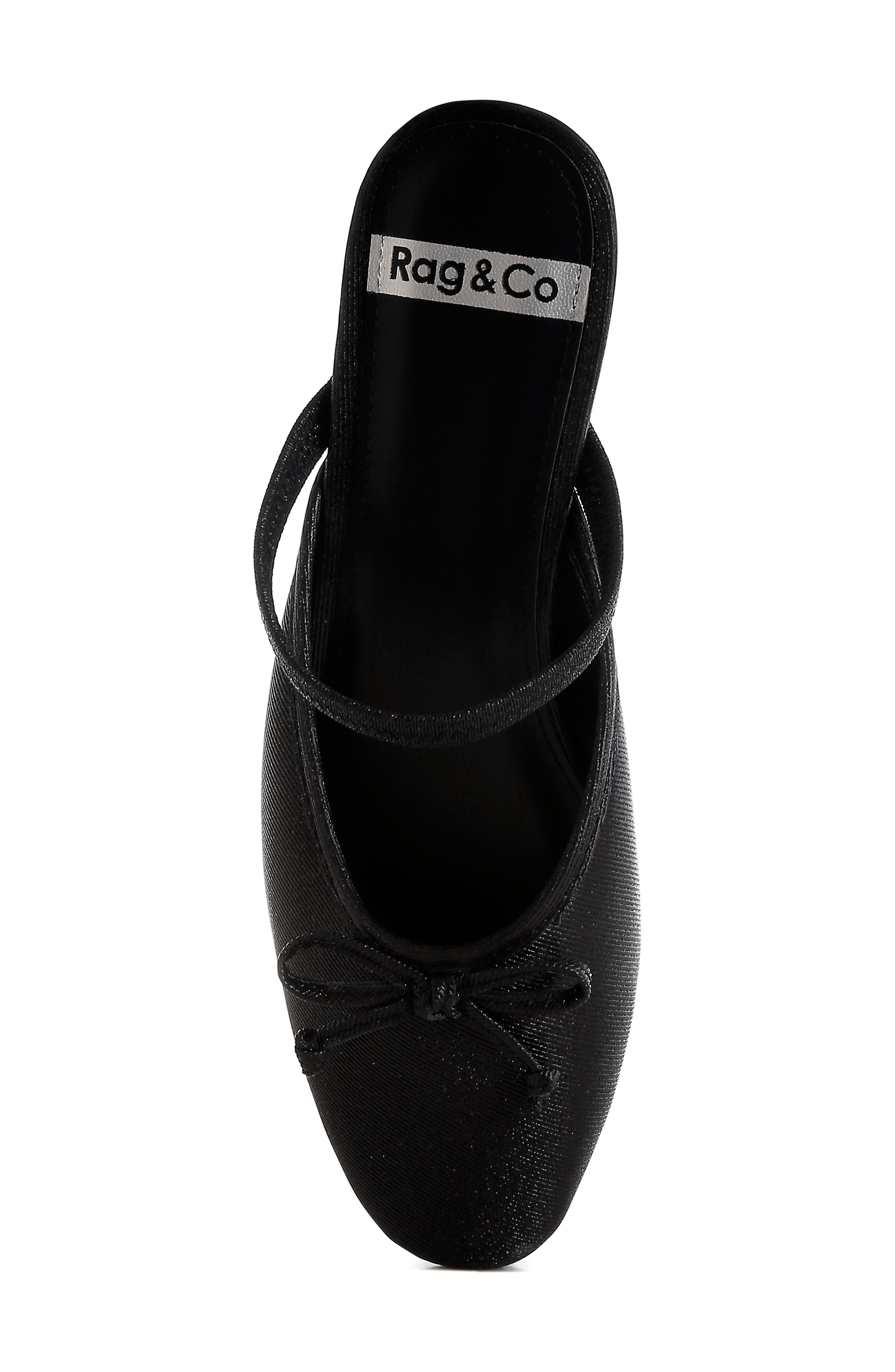 Rag & Co Opalia Shimmer Mule, Alternate, color, Black