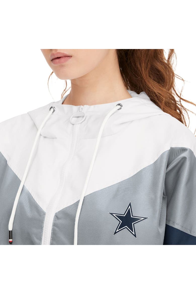 Women's Tommy Hilfiger White/Navy Dallas Cowboys Staci Half-Zip Hoodie Windbreaker Jacket, Alternate, color, White