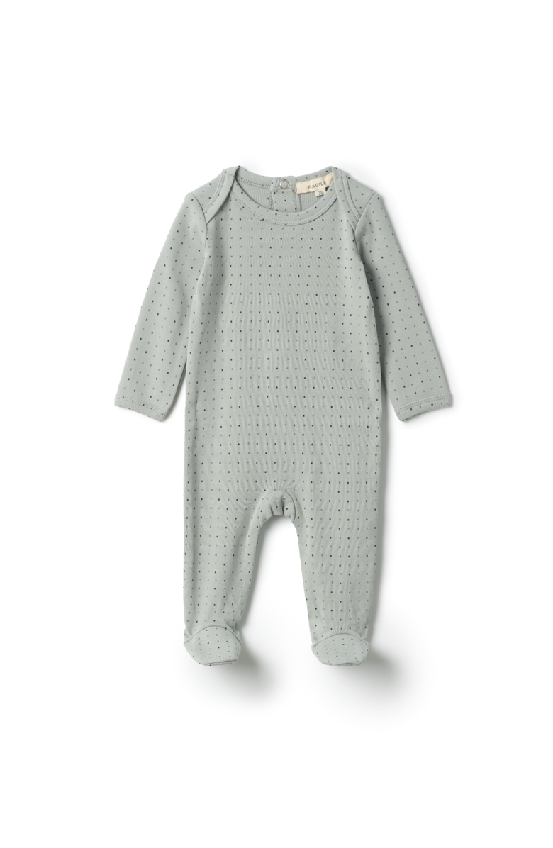 Fragile Boy Multi Print Romper with Overlap Shoulders, Main, color, Seafoam