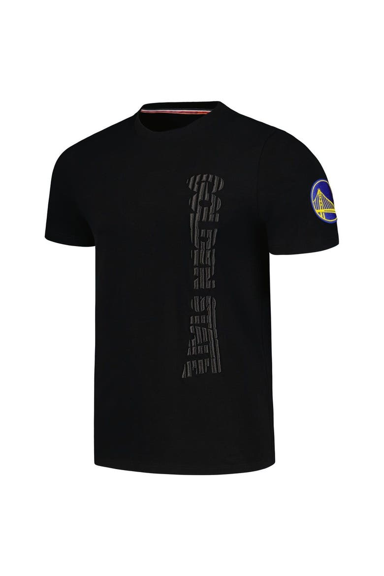 Men's FISLL  Black Golden State Warriors 3D Puff Print Sliced Logo T-Shirt, Alternate, color, Black