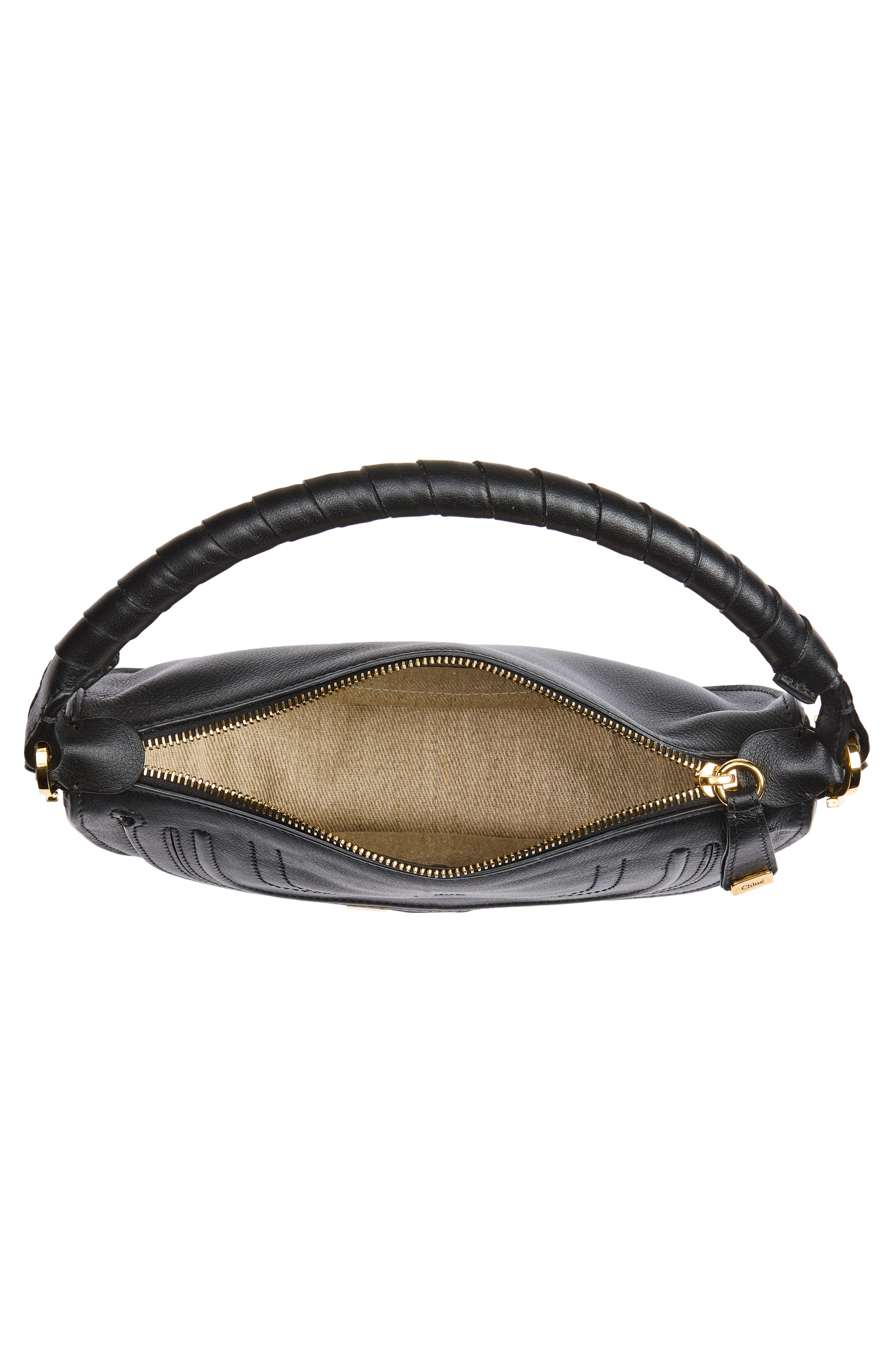Chloé Mini Marcie Leather Camera Shoulder Bag, Alternate, color, Black