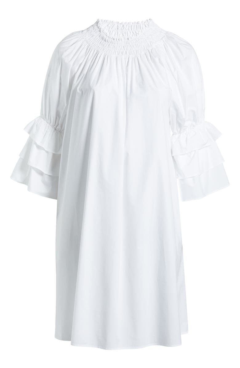 HARSHMAN Daphne Ruffle Cuff Cotton Poplin Dress, Alternate, color,