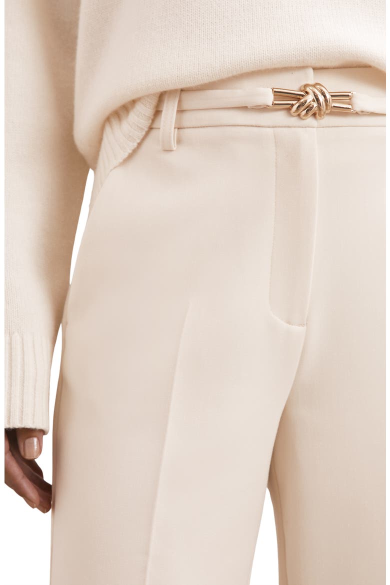 Leona Belted Flare Hem Pants, Alternate, color, CREAM