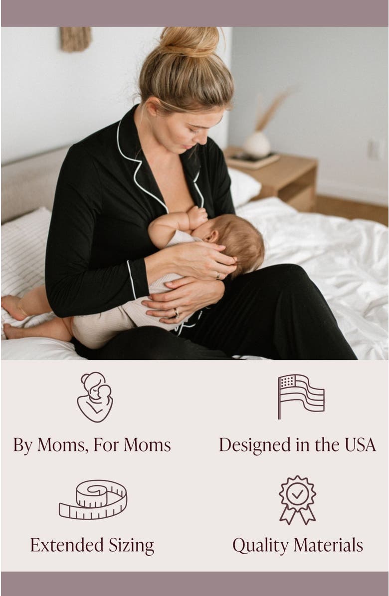 Kindred Bravely Clea Long Sleeve Pajama Set, Alternate, color, Black