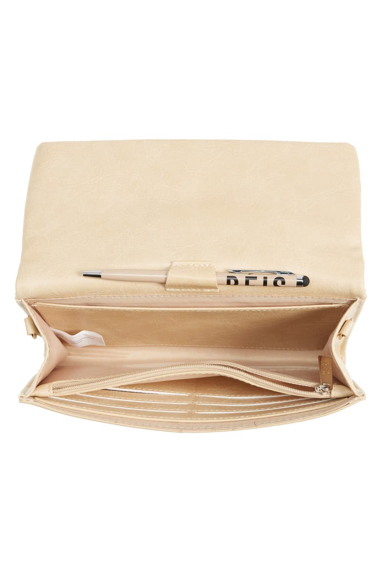 Faux Leather Crossbody Wallet, Alternate, color, BEIGE