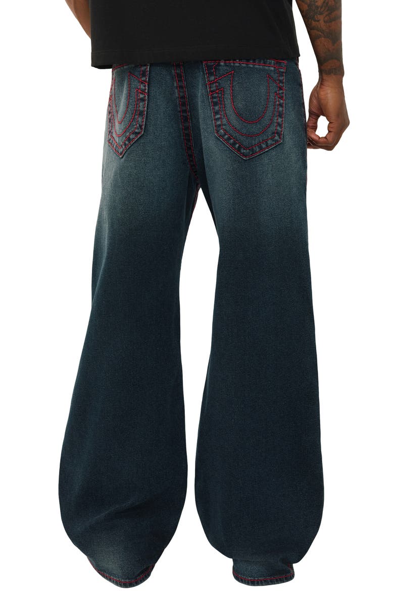 True Religion Vinny Big T Ultra Baggy Jeans, Alternate, color, Night Rush Blue Black Wash