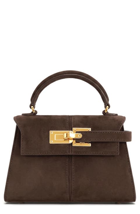 Elise Faux Suede Top Handle Bag
