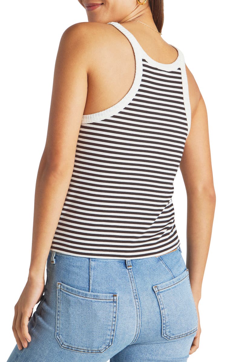 Splendid Candice Stripe Linen Blend Crop Tank, Alternate, color, Lead Stripe