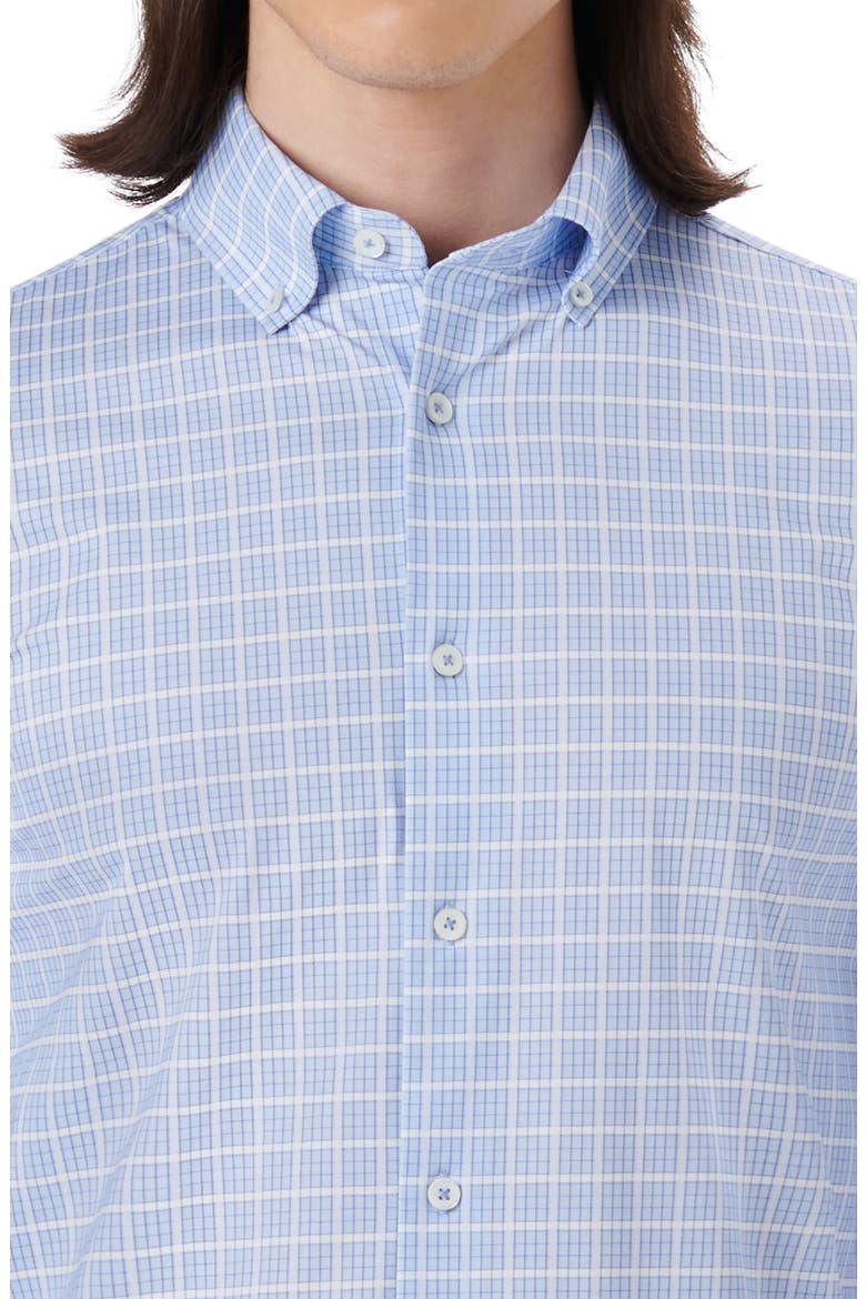 OoohCotton® Grid Button-Down Shirt, Alternate, color, SKY