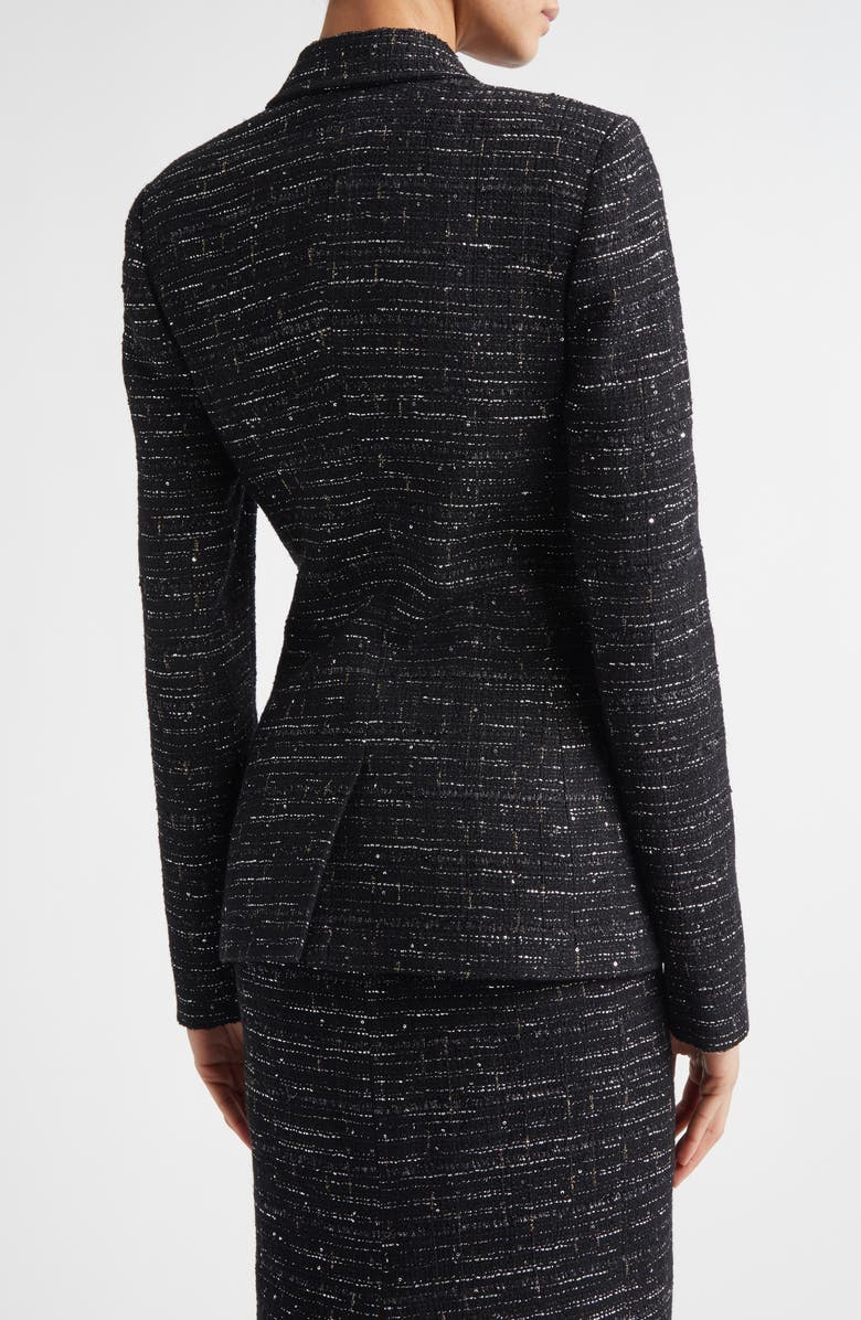 ST. JOHN Cannes Stud Trim Tweed Jacket, Alternate, color, Black Metallic Multi