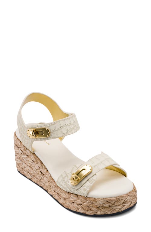 Donna Karan New York Cebrina Ankle Strap Platform Wedge Sandal In Ivory