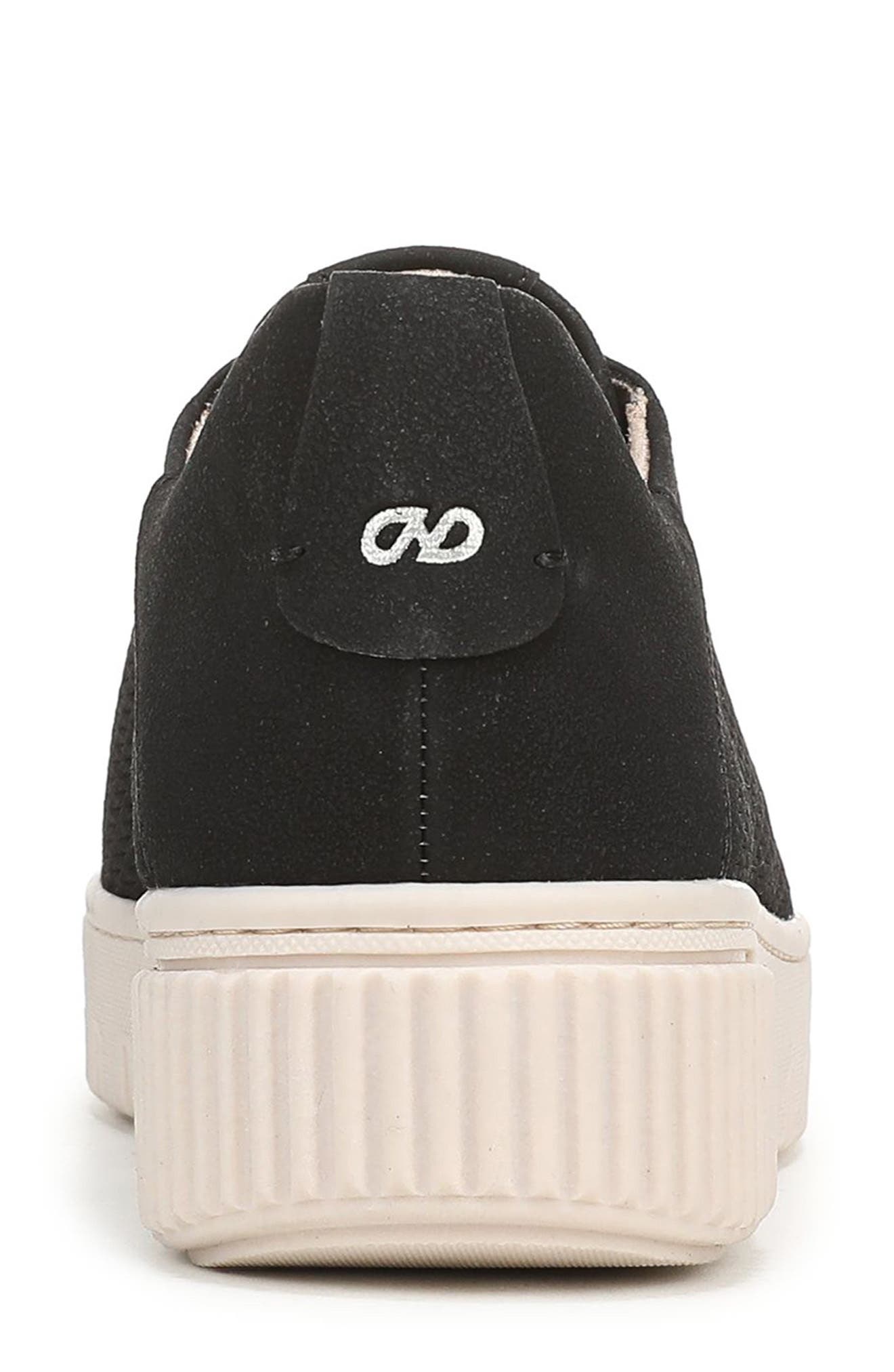 Turner Perforated Platform Sneaker, Alternate, color, BLACK FAUX LEATHER