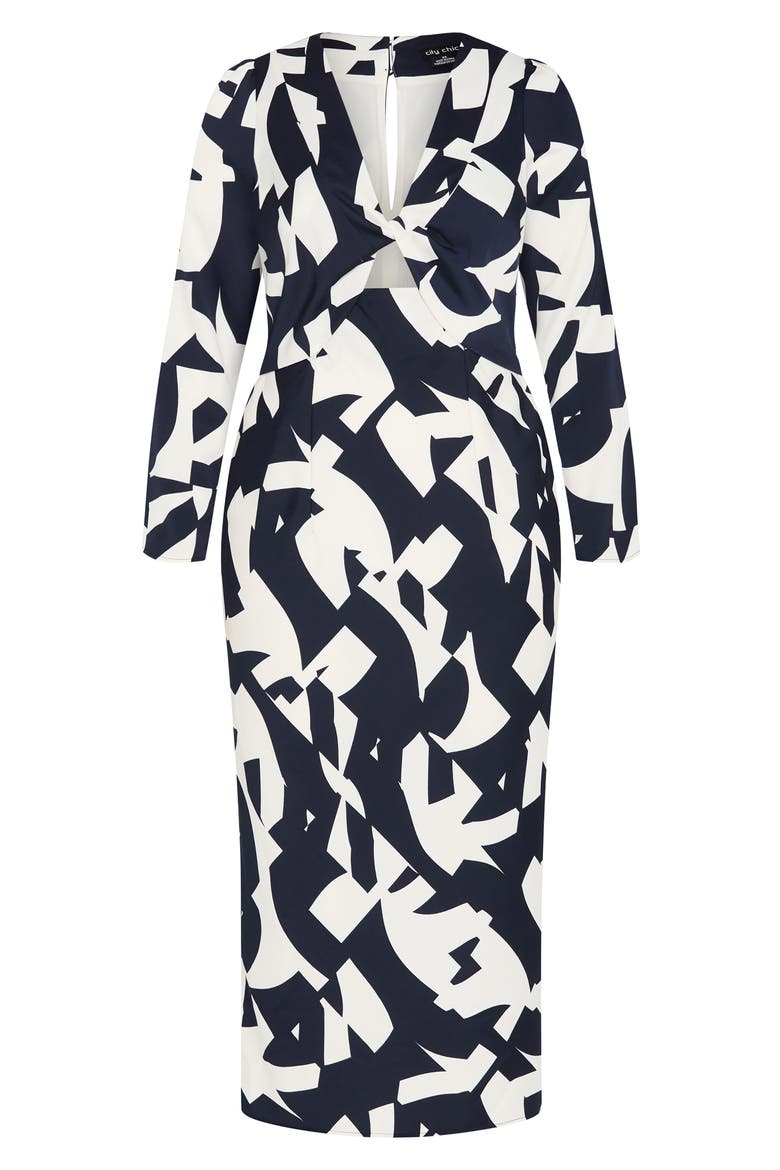 Lana Twist Cutout Long Sleeve Maxi Dress, Alternate, color, GEO SCARF