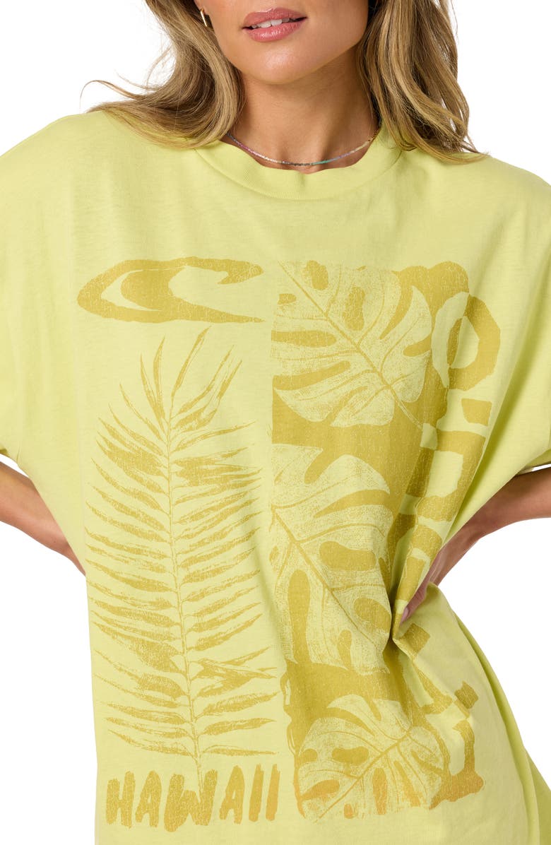 O'Neill Monstera Hawaii Oversized Graphic Tee, Alternate, color, Celery