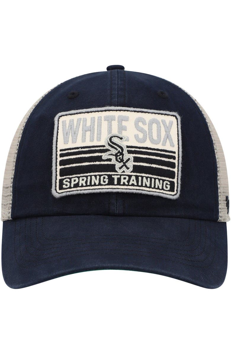 '47 Men's '47 Black/Tan Chicago White Sox Four Stroke Clean Up Trucker Snapback Hat, Alternate, color, Black